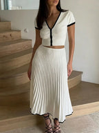 Ensemble en maille plissée