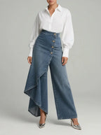 Pantalon portefeuille fluide en denim
